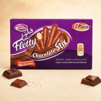 Rawabi Chocolate Stix – أصابع بسكويت بالشوكولاتة  العلبة ب 100